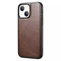 ICarer Leather Oil Wax recouvert de cuir véritable pour iPhone 13 mini marron (ALI1211-BN)