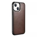 ICarer Leather Oil Wax recouvert de cuir véritable pour iPhone 13 mini marron (ALI1211-BN)