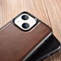 ICarer Leather Oil Wax recouvert de cuir véritable pour iPhone 13 mini marron (ALI1211-BN)