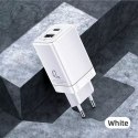 USAMS Ład. siec. T41 USB-C+USB GaN 47W PD+QC (only head) Fast Charging biały/white CC137TC02 (US-CC137)