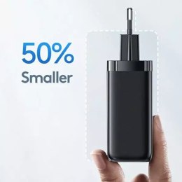 USAMS Ładowarka sieciowa 1xUSB-C+1xUSB T47 65W PD Fast Charging Super Si czarny/black CC153TC01 (US-CC153)