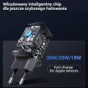 USAMS Ładowarka sieciowa 1x USB-C T45 30W PD3.0 Fast Charging + kabel U63 USB-C/Lightning czarny/black UXTZH01 (USAMS-UX)