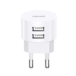 USAMS Ładowarka sieciowa 2xUSB T20 2,1A round (only head) biały/white Fast Charging CC80TC01 (US-CC080)