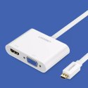 Adapter UGREEN przejściówka wideo micro HDMI - HDMI + VGA 30cm czarny (MM115)