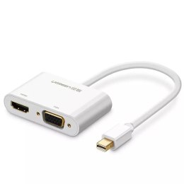 Przejściówka UGREEN adapter HDMI / VGA - mini DisplayPort 4K@30 Hz Full HD 1080p biały (MD108 10427)