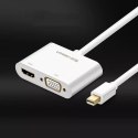 Przejściówka UGREEN adapter HDMI / VGA - mini DisplayPort 4K@30 Hz Full HD 1080p biały (MD108 10427)