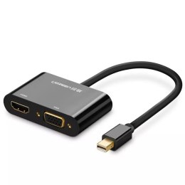 Przejściówka UGREEN adapter HDMI / VGA - mini DisplayPort 4K@30 Hz Full HD 1080p czarny (MD108 10439)