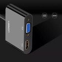 Przejściówka UGREEN adapter konwerter HDMI - VGA/HDMI + mini jack 3,5mm czarny (CM101)