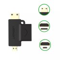 Przejściówka UGREEN adapter ze złącza HDMI Typ A (żeński) na mini HDMI (męski) / micro HDMI (męski) czarny (20144)