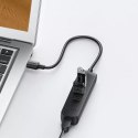 Ugreen adapter przejściówka USB - Ethernet RJ45 / 3 x USB czarny (CM416)