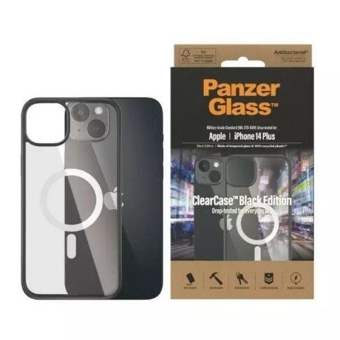 Etui PanzerGlass ClearCase MagSafe pro iPhone 14 Plus 6,7" antibakteriální czarny/black 0415