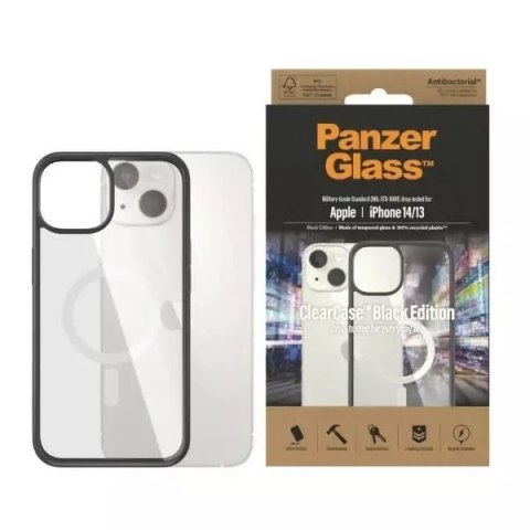 "Etui PanzerGlass ClearCase MagSafe pro iPhone 14/13 6,1\" Antibakteriální czarny/black 0413"