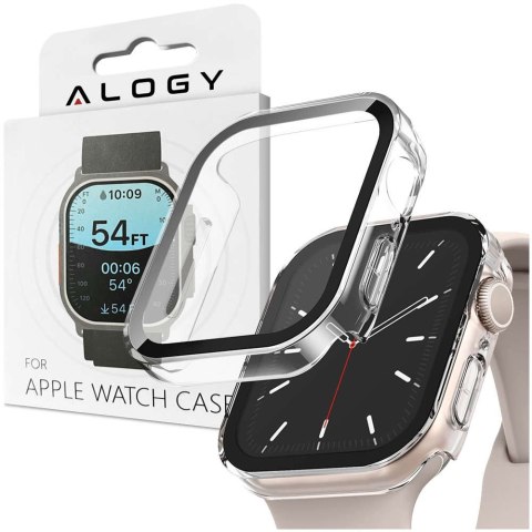 Obudowa Alogy 2w1 nakładka + szkło do Apple Watch 7 45mm Czarna