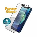 Szkło PanzerGlass E2E Microfracture do iPhone 12 Mini 5,4" CamSlider Case Friendly AntiBacterial czarny/black