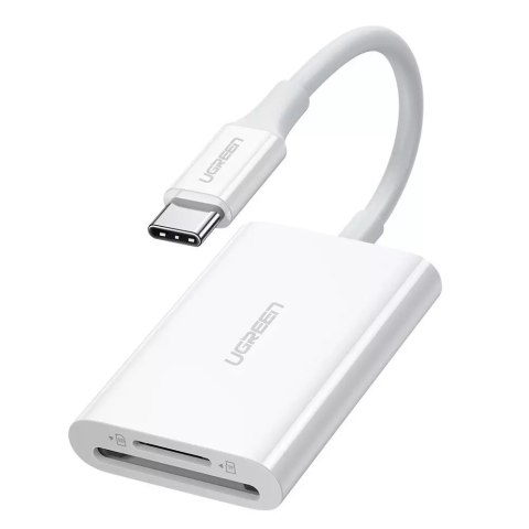 Čtečka paměťových karet UGREEN OTG SD 4.0 / micro SD (TF) 4.0 (UHS-II, UHS-2 - 280 MBps) na USB typu C 3.2 Gen 1 bílá (CM265 607