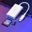 Čtečka paměťových karet UGREEN OTG SD 4.0 / micro SD (TF) 4.0 (UHS-II, UHS-2 - 280 MBps) na USB typu C 3.2 Gen 1 bílá (CM265 607