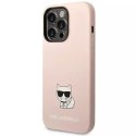 Etui Karl Lagerfeld KLHCP14XSLCTPI do iPhone 14 Pro Max 6,7" hardcase Silicone Choupette Body jasnoróżowy/light pink