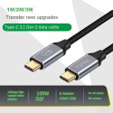 KABEL T-PHOX FENCING USB-C/USB-C 20V/5A(100W)/USB3,1/10Gbps/4K/1M BLACK