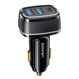 USAMS Ładowarka samochodowa 2x USB+1xUSB-C C24 80W (only head) Fast Charge czarny/black CC126TC01 (US-CC126)