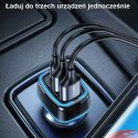 USAMS Ładowarka samochodowa 2x USB+1xUSB-C C24 80W (only head) Fast Charge czarny/black CC126TC01 (US-CC126)
