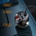 USAMS Ładowarka samochodowa 2x USB+ kable 3w1 C22 (lightning+microUSB+USB-C) czarny/black CC119TC01 (US-CC119)