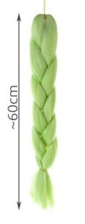Włosy syntetyczne warkoczyki - zielone