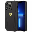 Etui Ferrari FEHCP14XRBUK do iPhone 14 Pro Max 6,7" hardcase Leather Stamp Sides czarny/black