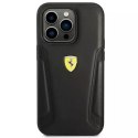 Etui Ferrari FEHCP14XRBUK do iPhone 14 Pro Max 6,7" hardcase Leather Stamp Sides czarny/black