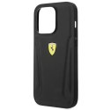 Etui Ferrari FEHCP14XRBUK do iPhone 14 Pro Max 6,7" hardcase Leather Stamp Sides czarny/black