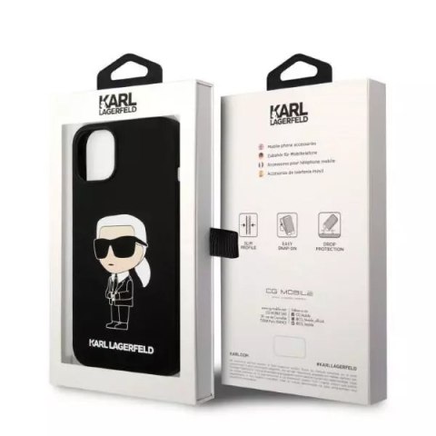 Etui Karl Lagerfeld KLHMP14SSNIKBCK do iPhone 14 6,1" hardcase Silicone Ikonik Magsafe