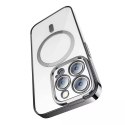 Zestaw Etui Baseus Glitter Magnetic do iPhone 14 Pro Max (srebrne) + szkło hartowane + zestaw czyszczący