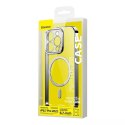 Zestaw Etui Baseus Glitter Magnetic do iPhone 14 Pro Max (srebrne) + szkło hartowane + zestaw czyszczący