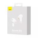 Słuchawki douszne bezprzewodowe TWS Baseus Bowie M2, ANC Bluetooth 5.2 (białe)