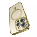 Zestaw Etui Baseus Glitter Magnetic do iPhone 14 Pro Max (złote) + szkło hartowane + zestaw czyszczący