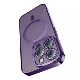 Zestaw Etui Baseus Glitter Magnetic do iPhone 14 Pro (fioletowe) + szkło hartowane + zestaw czyszczący