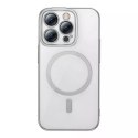 Zestaw Etui Baseus Glitter Magnetic do iPhone 14 Pro (srebrne) + szkło hartowane + zestaw czyszczący