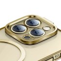 Zestaw Etui Baseus Glitter Magnetic do iPhone 14 Pro (złote) + szkło hartowane + zestaw czyszczący