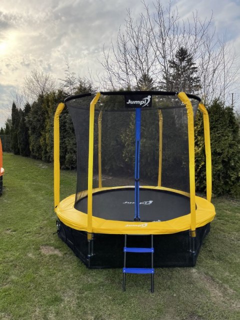 OUTLET Trampolina Ogrodowa 252cm/8ft żółta Maxy Comfort Plus Z Wewnętrzną siatką