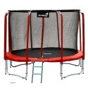 Trampolina Ogrodowa 312cm/10FT Czerwona Maxy Comfort Z Wewnętrzną Siatką