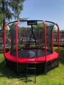 Trampolina Ogrodowa 312cm/10FT Czerwona Maxy Comfort Z Wewnętrzną Siatką