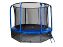 Trampolina Ogrodowa Jumpi 374cm/12FT Maxy Comfort Niebieska Z Wewnętrzną Siatką