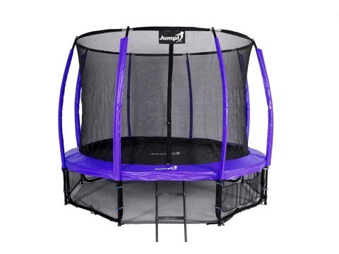 Trampolina Ogrodowa Jumpi 374cm/12FT Maxy Comfort Plus Fioletowa Z Wewnętrzną Siatką