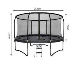 Trampolina Ogrodowa Model Exclusive 252cm/8FT Dla Dzieci Z Wzmacnianą Siatką