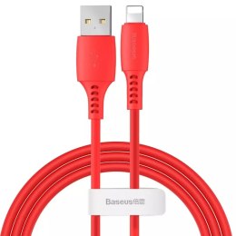 Kabel Baseus Colourful kabel przewód USB / Lightning 2.4A 1.2m czerwony (CALDC-09)