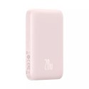 Powerbank magnetyczny Baseus 6000mAh 20W + kabel USB Typ C 60W 50cm różowy (PPCX020004)