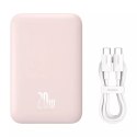 Powerbank magnetyczny Baseus 6000mAh 20W + kabel USB Typ C 60W 50cm różowy (PPCX020004)