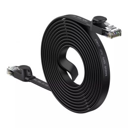 Przewód Baseus Speed Six kabel sieciowy płaski RJ45 1000Mbps 10m czarny (WKJS000201)