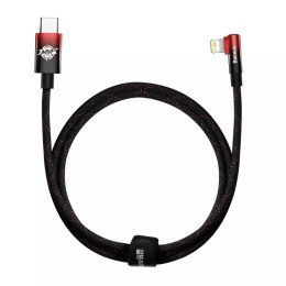 Kabel Baseus MVP 2 Elbow kątowy przewód Power Delivery z bocznym wtykiem USB Typ C / Lightning 1m 20W czerwony (CAVP000220)