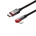 Kabel Baseus MVP 2 Elbow kątowy przewód Power Delivery z bocznym wtykiem USB Typ C / Lightning 1m 20W czerwony (CAVP000220)