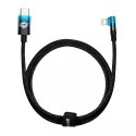 Kabel Baseus MVP 2 Elbow kątowy przewód Power Delivery z bocznym wtykiem USB Typ C / Lightning 1m 20W niebieski (CAVP000221)